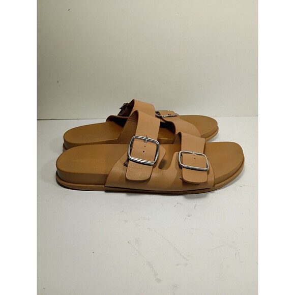 Torrid Size 9 WW WIDE Tan Buckle Slide Sandals Casual Flat Comfort - Picture 4 of 11